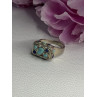 925 Sterling Silver Turquoise & Sodalite Ring Size 7.5