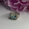 925 Sterling Silver Turquoise & Sodalite Ring Size 7.5