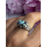925 Sterling Silver Turquoise & Sodalite Ring Size 7.5