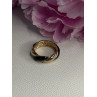 925 Sterling Silver Gold Plated Onyx Ring Size 8