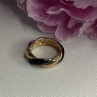 925 Sterling Silver Gold Plated Onyx Ring Size 8