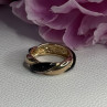 925 Sterling Silver Gold Plated Onyx Ring Size 8