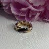 925 Sterling Silver Gold Plated Onyx Ring Size 8
