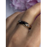 925 Sterling Silver Gold Plated Onyx Ring Size 8
