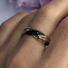 925 Sterling Silver Gold Plated Onyx Ring Size 8
