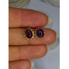 14K Yellow Gold Amethyst Stud Earrings Length 0.40 inch