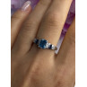 925 Sterling Silver Topaz Sapphire Beryl Ring Size 8