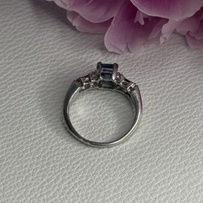 925 Sterling Silver Topaz Sapphire Beryl Ring Size 8