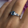 925 Sterling Silver Topaz Sapphire Beryl Ring Size 8