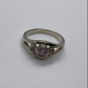 925 Sterling Silver Pink CZ Ring Size 6