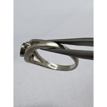 925 Sterling Silver Pink CZ Ring Size 6