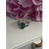 925 Sterling Silver Aquamarine Ring Size 7