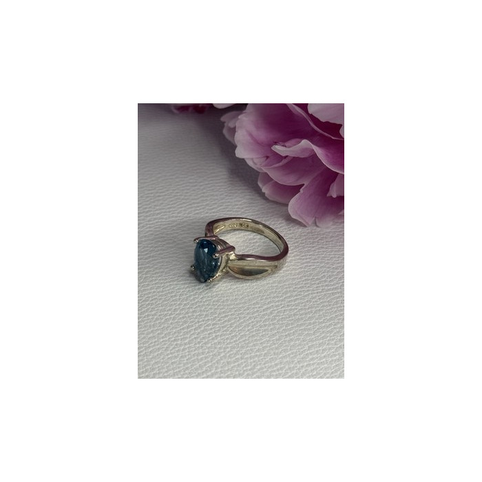925 Sterling Silver Aquamarine Ring Size 7