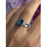 925 Sterling Silver Aquamarine Ring Size 7