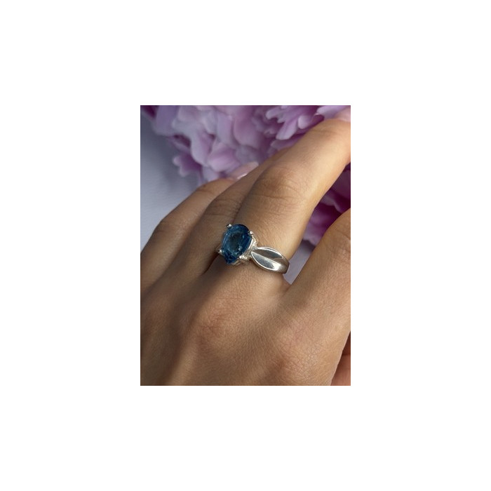 925 Sterling Silver Aquamarine Ring Size 7