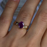 Elegant 10K Yellow Gold Ruby Ring Size 7