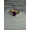 Elegant 10K Yellow Gold Ruby Ring Size 7