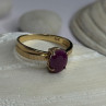 Elegant 10K Yellow Gold Ruby Ring Size 7