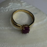 Elegant 10K Yellow Gold Ruby Ring Size 7