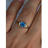 10K Yellow Gold Blue Topaz Heart & Diamonds Ring Size 7