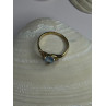 10K Yellow Gold Blue Topaz Heart & Diamonds Ring Size 7