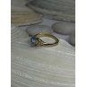 10K Yellow Gold Blue Topaz Heart & Diamonds Ring Size 7