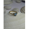 10K Yellow Gold Blue Topaz Heart & Diamonds Ring Size 7