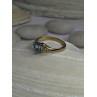 10K Yellow Gold Blue Topaz Heart & Diamonds Ring Size 7