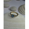 10K Yellow Gold Blue Topaz Heart & Diamonds Ring Size 7