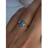 10K Yellow Gold Blue Topaz Heart & Diamonds Ring Size 7