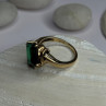 10K Yellow Gold Emerald Ring Size 4