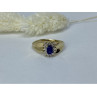 10K YELLOW GOLD SAPPHIRE & DIAMONDS RING SIZE 6.5