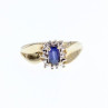 10K Yellow Gold Sapphire & Diamonds Ring Size 6.5