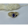 10K Yellow Gold Sapphire & Diamonds Ring Size 6.5