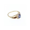 10K YELLOW GOLD SAPPHIRE & DIAMONDS RING SIZE 6.5