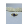 10K YELLOW GOLD SAPPHIRE & DIAMONDS RING SIZE 6.5