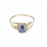 10K Yellow Gold Sapphire & Diamonds Ring Size 6.5