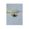 10K YELLOW GOLD SAPPHIRE & DIAMONDS RING SIZE 6.5