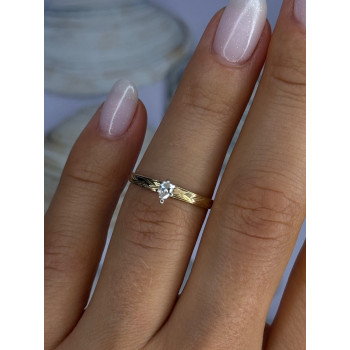 14K P HKS Yellow Gold Diamond 0.10 Carat Ring Size 6