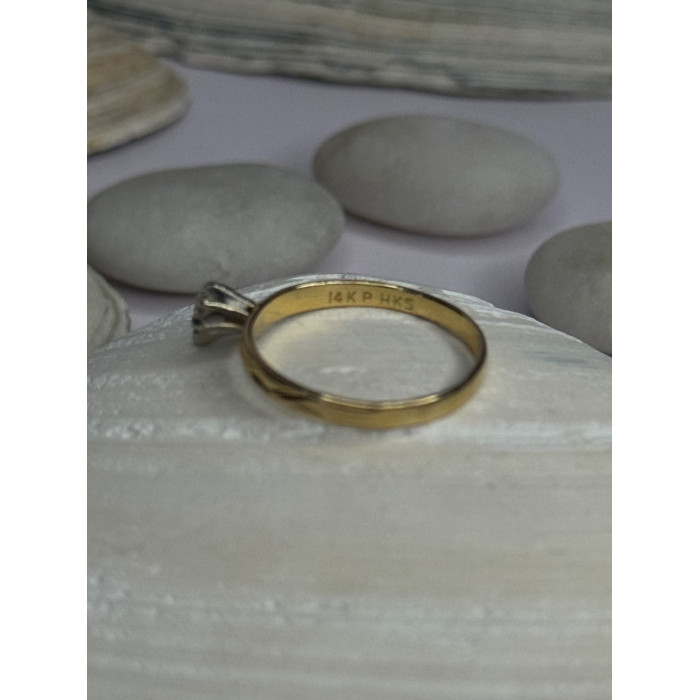 14K P HKS Yellow Gold Diamond 0.10 Carat Ring Size 6