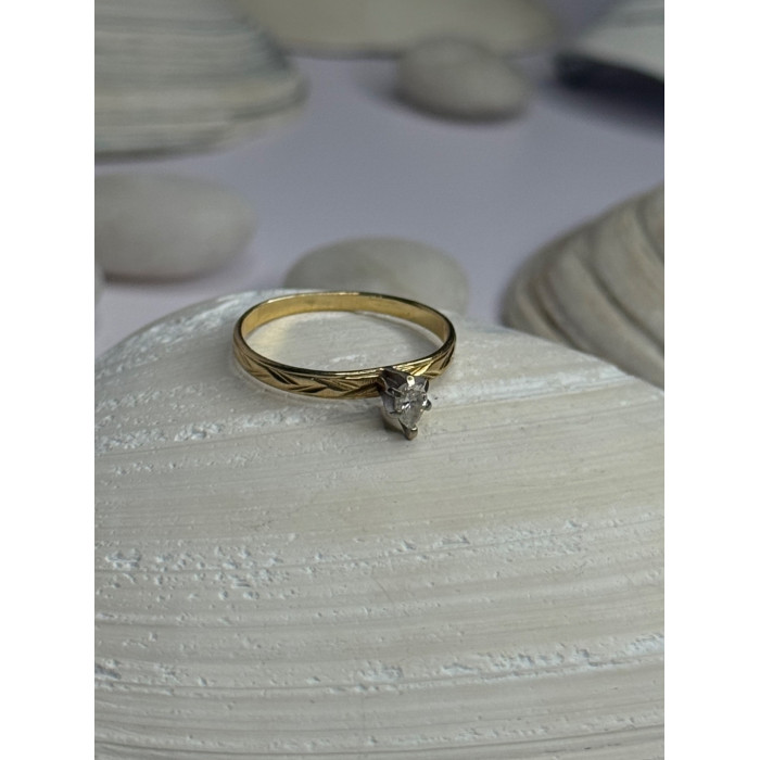 14K P HKS Yellow Gold Diamond 0.10 Carat Ring Size 6