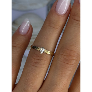 14K P HKS Yellow Gold Diamond 0.10 Carat Ring Size 6