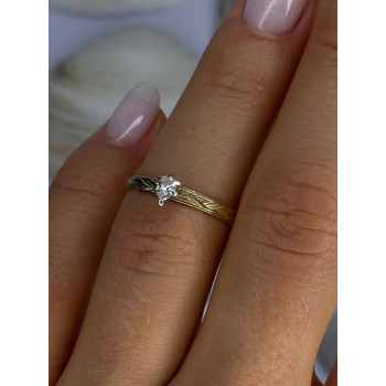 14K P HKS Yellow Gold Diamond 0.10 Carat Ring Size 6