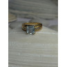 14K Yellow Gold Aquamarine & Diamonds Ring Size 5