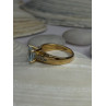 14K Yellow Gold Aquamarine & Diamonds Ring Size 5