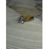 14K Yellow Gold Aquamarine & Diamonds Ring Size 5