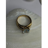 14K Yellow Gold Aquamarine & Diamonds Ring Size 5