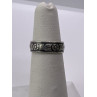 925 Sterling Silver Band Flower Pattern Ring Size 4
