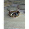 14K Yellow Gold Topaz & Amethyst & Diamond Ring Size 6