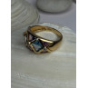 14K Yellow Gold Topaz & Amethyst & Diamond Ring Size 6